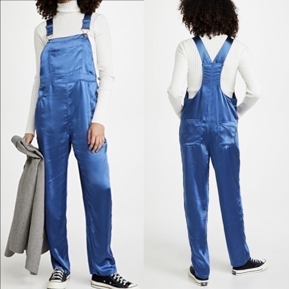 🌟WeWoreWhat Satin Overalls Jumpsuit